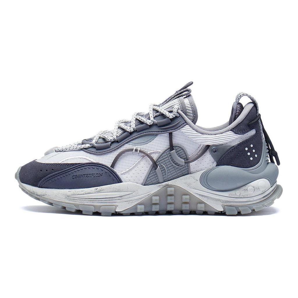Li Ning CF Star Track Модные Кроссовки с Амортизацией Низкие Спортивные Повседневные Обувь Мужская Микрокристаллический Серый AGLS159-2