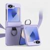 Пластиковый Чехол-бампер с кольцом для Samsung Galaxy Z Flip 6 5 4 3 Flip6 Flip5 Flip4 Flip3 Защита шарнира Ударопрочный Чехол