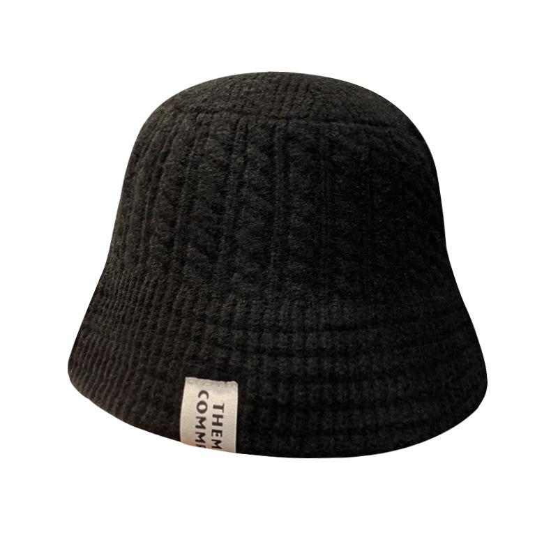 Knitted bucket hat women's autumn and winter new bucket hat wool advanced sense warm windproof ear protection confinement cold hat
