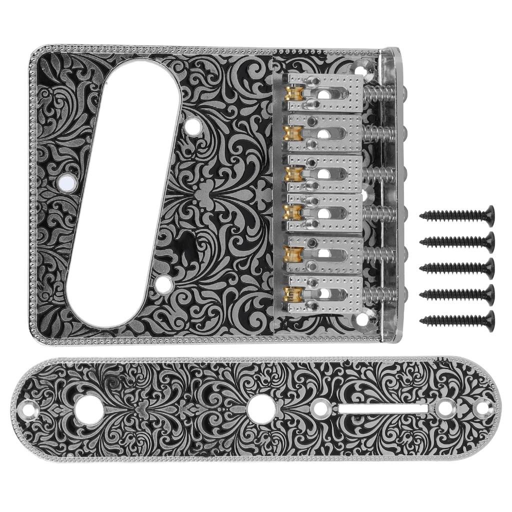 Резной узор Бридж для электрогитары 6 седел Хвостовик Аксессуары для электрогитары