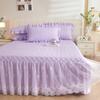 Four Seasons Lace Bed Skirt Single Piece Thick Quilted Princess Style Bedspread Washable Non-Slip Bedspread Bedding