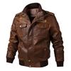Spring New Stand-up Collar Men's Motorcycle Leather Jacket Washing PU Leather Jacket Leather Jacket