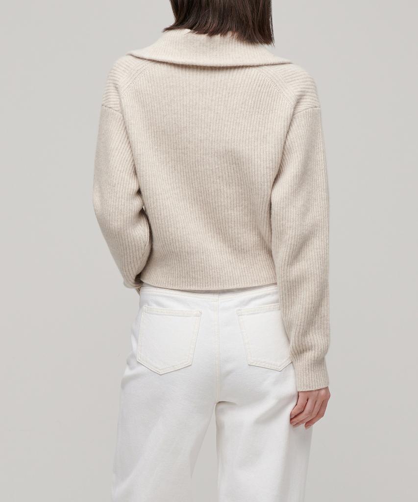 MUSINSA STANDARD WOMAN Women'S Lambswool Ribbed Knit Half Zip [Oatmeal]
