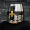 Medieval Templar Helmet 13th Century Full Face Steel Helmet Medieval Crusader Great Helmet Historical Cosplay LARP Helmet