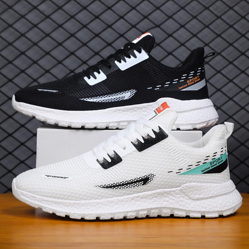 Men's Early Autumn New Breathable Mesh Sneakers Fly-woven Casual Shoes Trendy Running Shoes Versatile Casual Shoes
