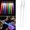 1 Pair Food Chopsticks Reusable Food Grade Smooth Surface Eye-catching LED Illuminated Wear-resistant Lightweight BPA