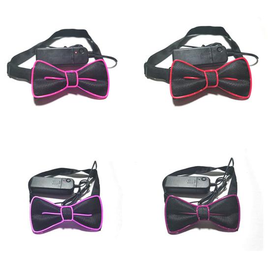 Светодиодный галстук-бабочка светится в темноте, регулируемая кнопка, различные режимы освещения для вечеринок, свадеб, Хэллоуина, косплея