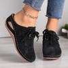 Casual Slippers with Women's Lace Up Wedge Heel and Oversized Hollow Out Slippers