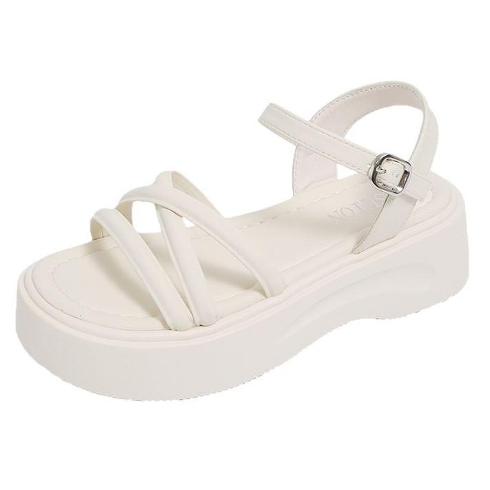 Французские сказочные сандалии на платформе с ветром, универсальные, женские, 2025, новая летняя обувь, мягкая юбка, римские пляжные туфли