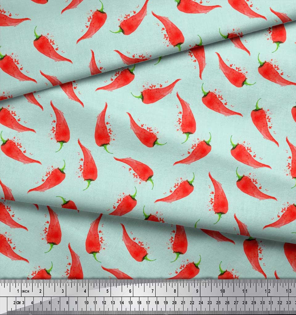 Soimoi Черная полиэстеровая креповая ткань с принтом овощей чили, ярд, 42 дюйма