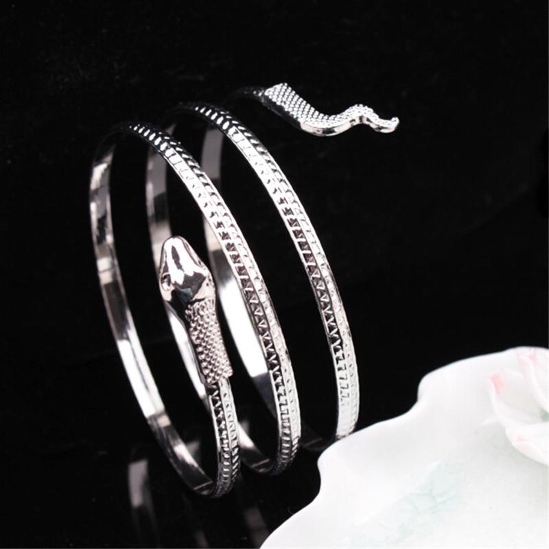 Новый панк-модный спиральный браслет со змеиной спиралью на плече, манжета на руку, браслет-браслет