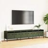 VidaXL Meuble TV vert olive 202x39x43,5 cm acier laminé à froid, banc TV, meuble métallique, meuble multimédia, buffet TV, 3307153