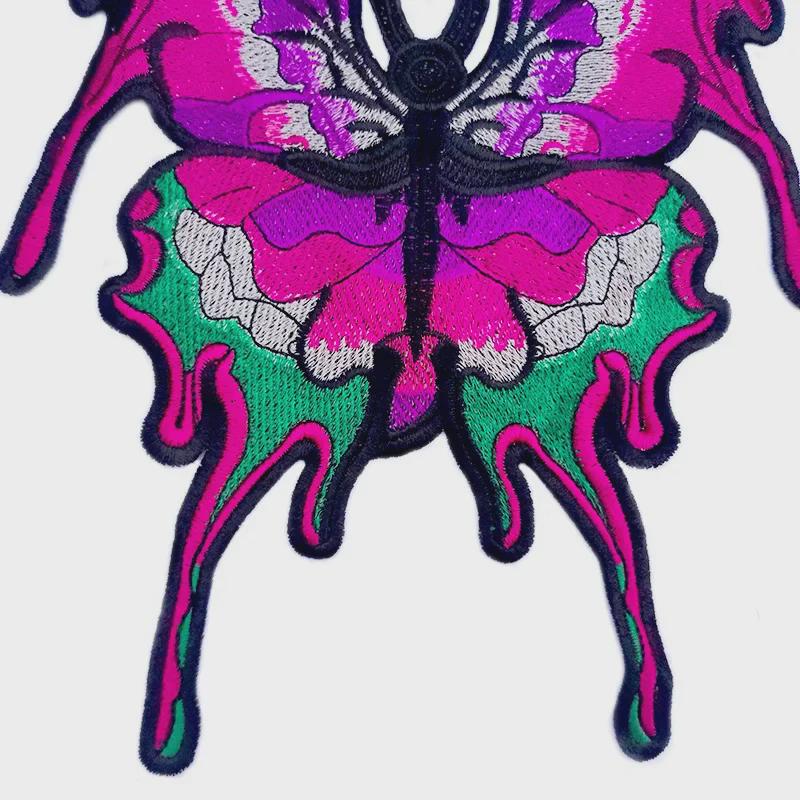 Нашивка с цветной 3D-бабочкой и цветочным кружевом