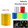 Security Caution Reflective Tape Warning Tape Sticker Self Adhesive Waterproof Pure Color Reflect Light Safety Motorcycle Stripe