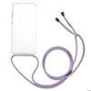 For Samsung Galaxy S23 Ultra TPU+Acrylic Phone Drop-proof Cover Clear Anti-scratch Case with Long Lanyard