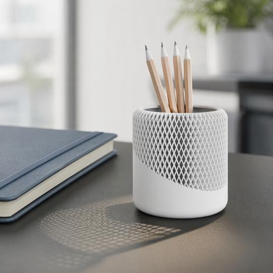 Pen Holder For Desk 3D Printed Minimalist Pencil Stationary Storage Cup 1 Pc