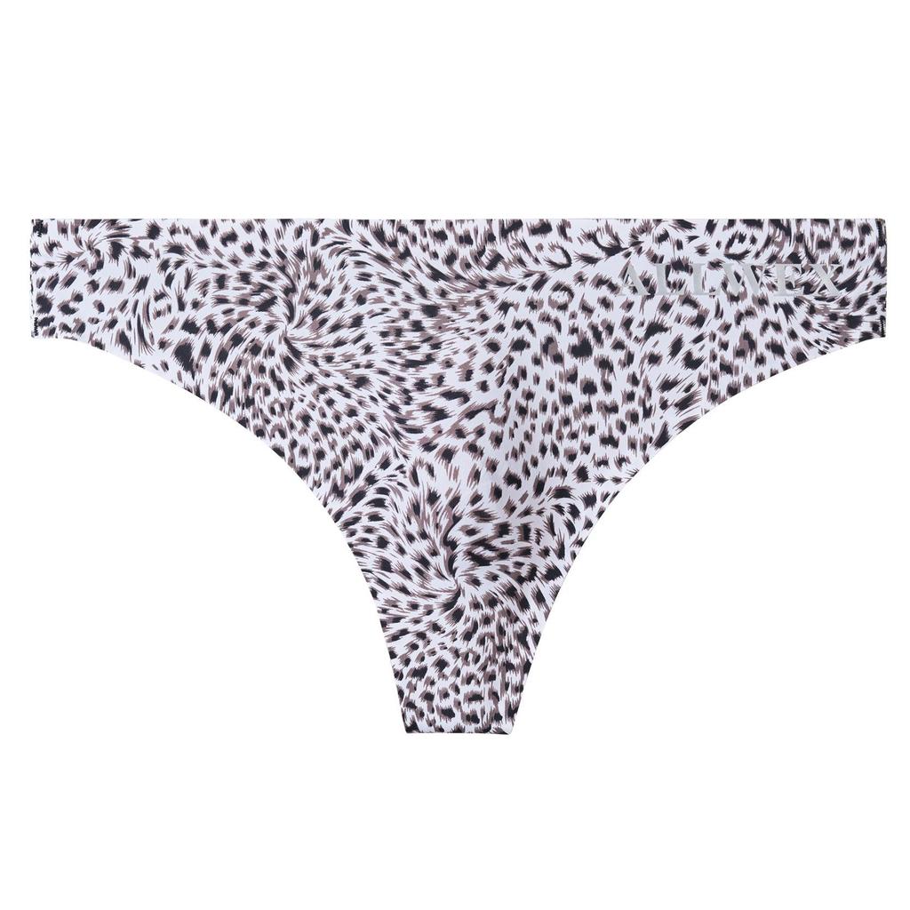 Мужские бесшовные стринги с леопардовым принтом, с низкой посадкой, из ледяного шелка - Быстросохнущие, дышащие спортивные трусы