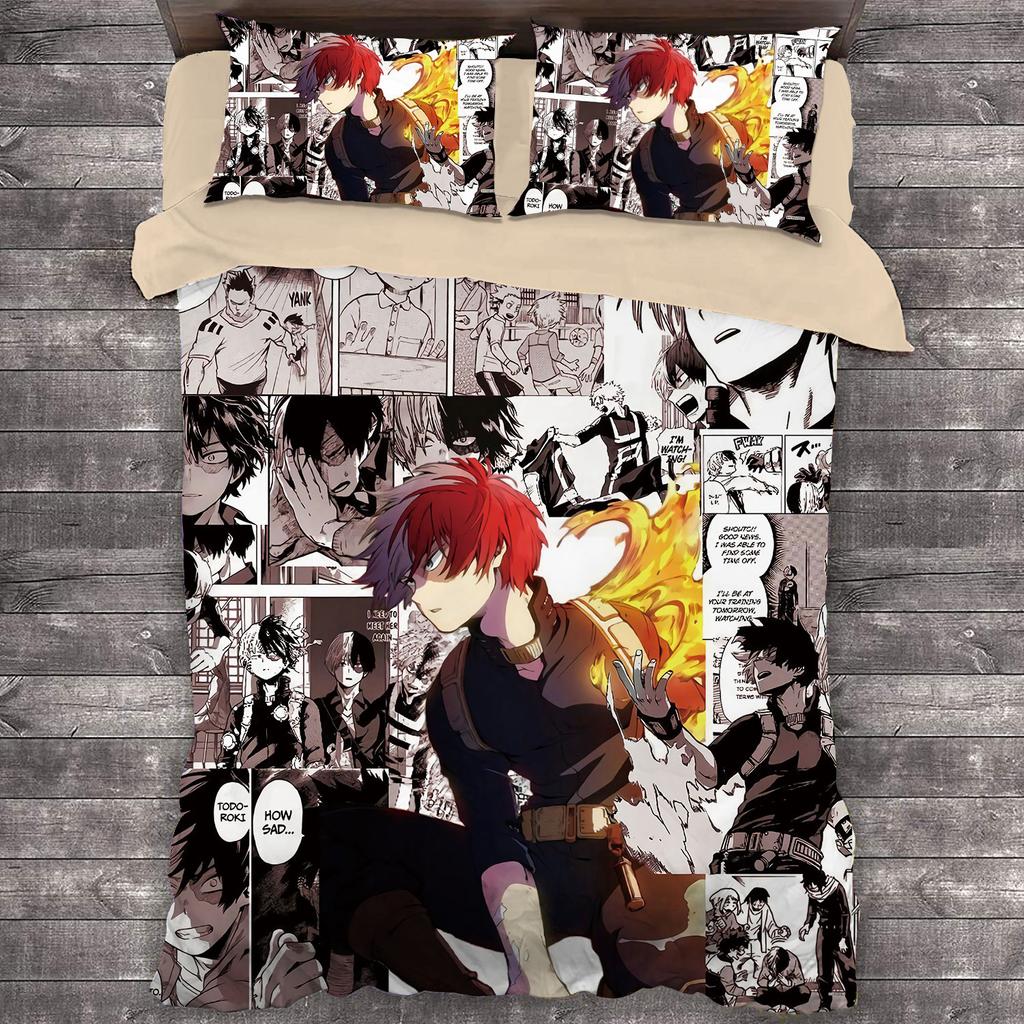 Popular 3D Printed Anime My Hero Academia 3pcs Bedding Set Duvet Covers Pillowcases Comforter Bedclothes Bed Linen Bedding Sets