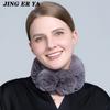 JINGERYA женский натуральный мех ручной работы эластичный меховой шарф вязать из натурального меха кролика рекс повязки на голову для девочек натуральный мех кольцо капюшон снуд шарфы зимние