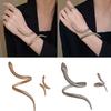Fashion Statement Elegant Snake Jewelry Set Gothic Cuff Bangle Bracelet and Serpents Finger Rings for Men and Women