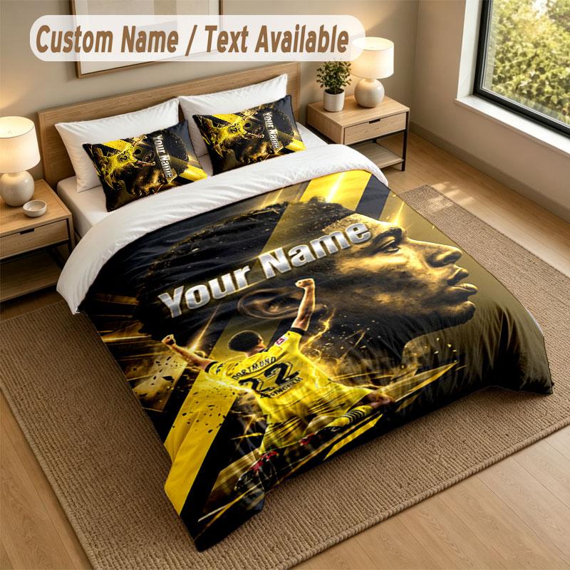Bedding Set 1 Duvet Cover 2 Pillowcases Jude Bellingham Print Soft Bed Linen Bedroom Decor