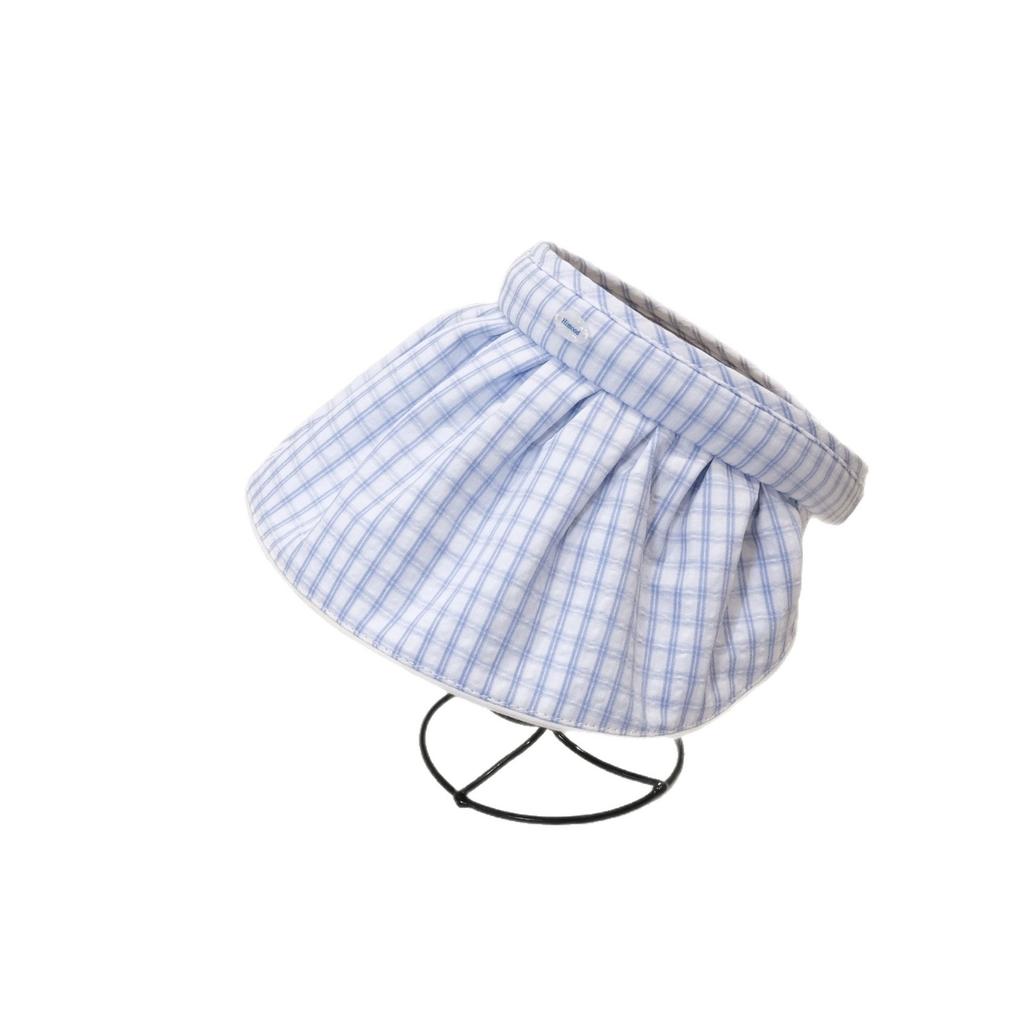 New plaid big brim sweet sunscreen empty top hat women's summer outdoor cycling breathable anti-ultraviolet sun hat tide
