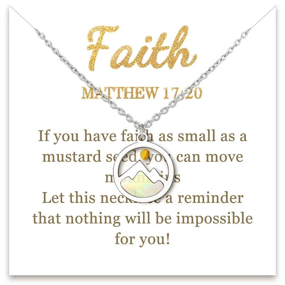 Христианский подарок Подвеска Ожерелье Серебристого цвета Цепочка Ожерелье Новое Ожерелье с семенами горчицы