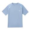 Solid Color Logo Round Neck Quick-Dry Breathable Short Sleeve T-Shirt Unisex Tops Light-Blue LNYW821-3
