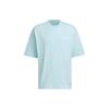 Cotton Crew Neck Letter Print T-Shirt Men Tops Light-Blue JP4582