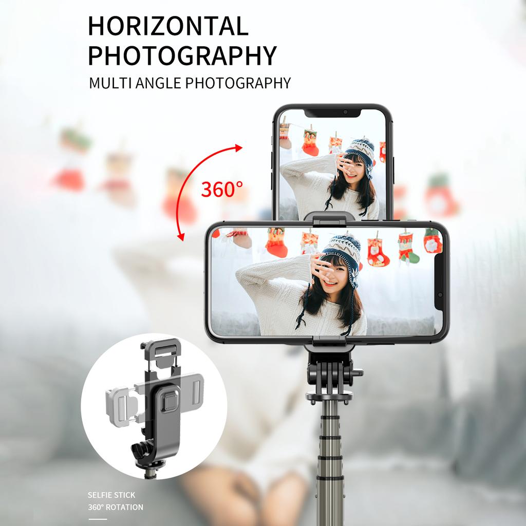 Многофункциональная палка для селфи, 33,8 дюйма, настольный штатив, стабилизатор карданного подвеса, 5-секционная телескопическая штанга с