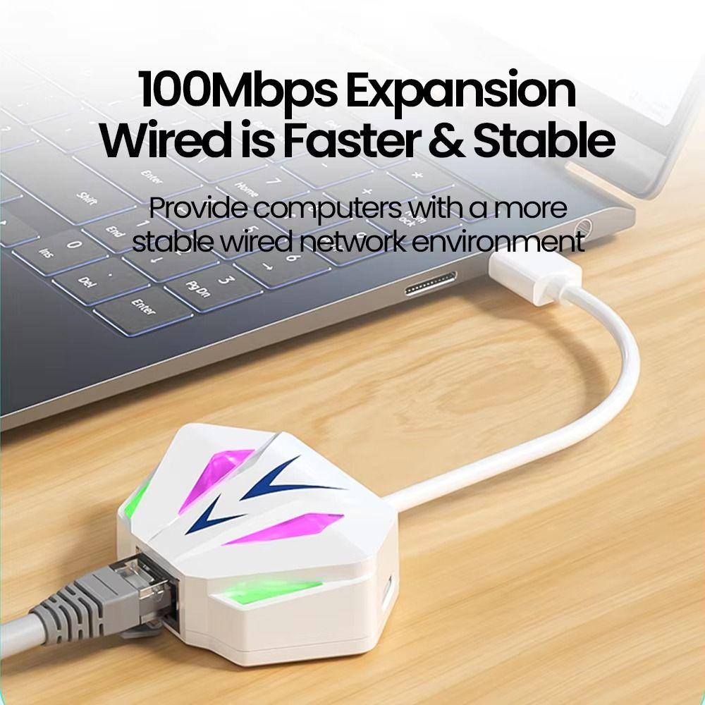 2-в-1 USB-RJ45 сетевая карта USB/Type-c USB-порт для сетевого ПК-ноутбука