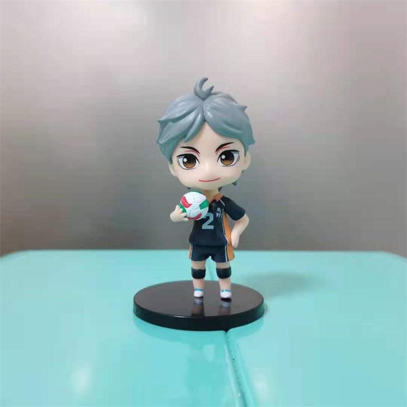 6 Pcs Set Haikyuu Anime Q Version Figure Kei Tsukishima Ushijima Wakatoshi Kozume Kenma PVC Figure Collectible Model Toys