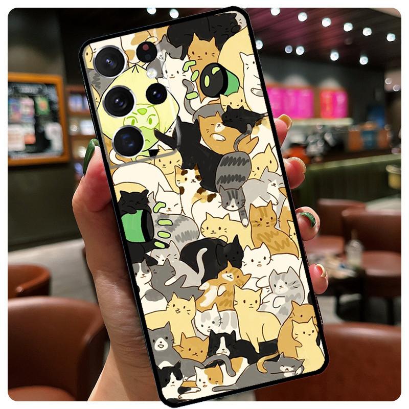 Мультяшный Милый Кошачий Чехол Для Samsung Galaxy S23 S22 Ultra S9 S10 Note 10 Plus Note 20 S21 Ultra S20 FE Телефонный Чехол