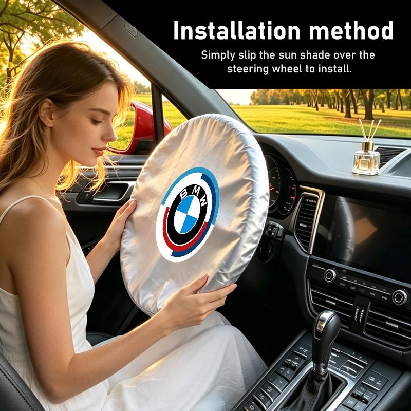 BBKJ7 Foldable Car Steering Wheel Sun Shade Sun Protection Anti-uv Sunscreen For BMW M3 M5 E36 E39 E46 E60 E61 E64 E70 E71 E80 E85 E87