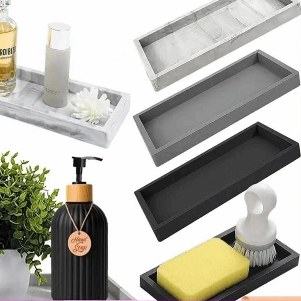 Shatterproof Silicone Storage Tray Thickened Soap Dispenser Tray Countertop