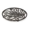 [R6779] - Cast Iron Trivet 'Lavender' Black - 26x18 Cm
