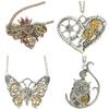 Creative Steampunk Heart Mechanical Gear Necklace Vintage Insect Owl Clavicle Necklace