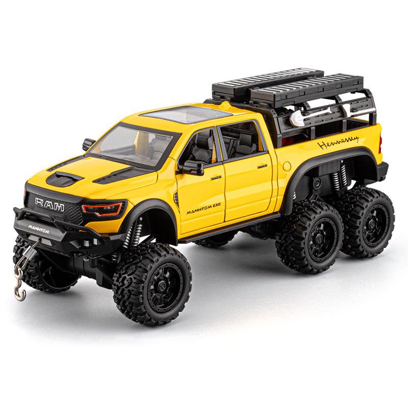1/24 Сплав Литой Под Давлением Модель Грузовика Dodge Mammoth Симуляция Звука и Света Детская Игрушечная Машинка Подарок на День Рождения Мальчика Коллекция Украшений