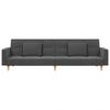 2 Seater Sofa Bed with 2 Cushions Light Grey Fabric