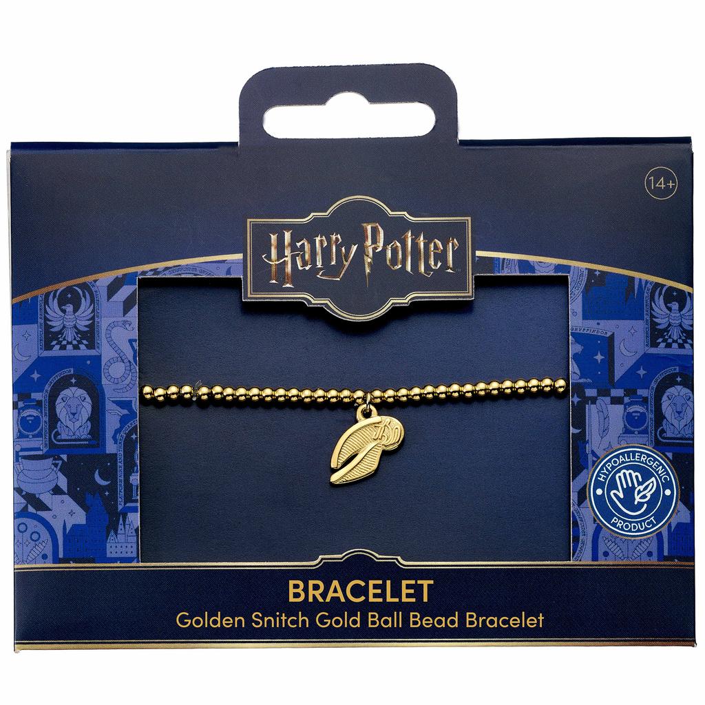 Harry Potter Stainless Steel Golden Snitch Gold Ball Bead Bracelet