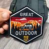 Mountaineering Hiking Sunset Airplane Badge Embroidery Velcro Cloth Sticker Outdoor Backpack Decoration Embroidery Sticker