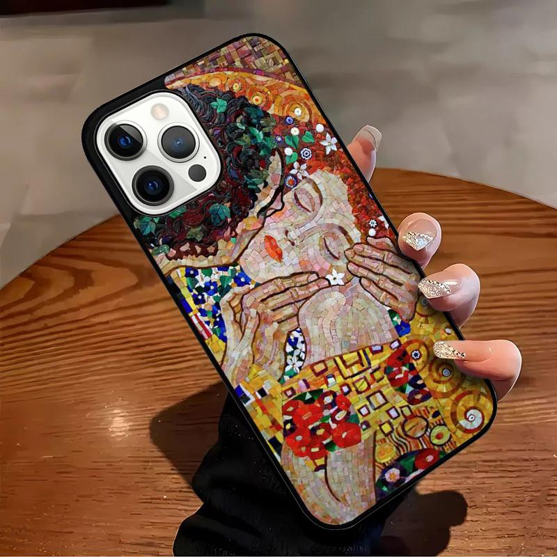Чехол для телефона Gustav Klimt Kiss Art для iPhone 17 Air 16 15 14 13 12 11 Pro Max Max Plus Бампер Чехол