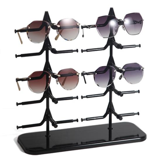 Органайзер для солнцезащитных очков, прочная стойка для очков на 5/10 пар, экономящая место, прочная одно-/двухрядная настольная подставка для хранения очков