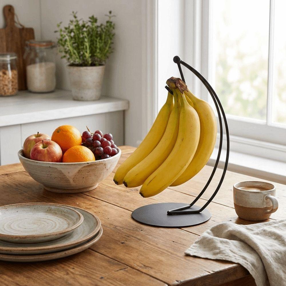 with Base Metal Banana Rack Stable Stand Fruit Display Hanger Creative Banana Holder Living Room