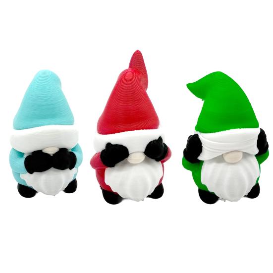 1/3Pcs 3D Printed Christmas Gnome Ornament No See Hear Speak