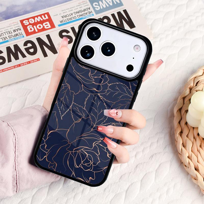 Retro Flower Leaves Graffiti Phone Case For IPhone 17 16e 15 14 13 12 11 Pro Max Air Mini Soft Protective Cover