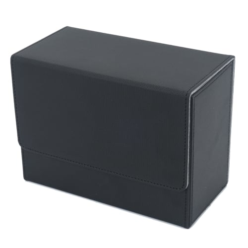 Hiro World Trade Deck Case, 1 PSA BGS 1/4" Screw-Down Compatible PU Leather Trading Card Case (Black, Medium Size)