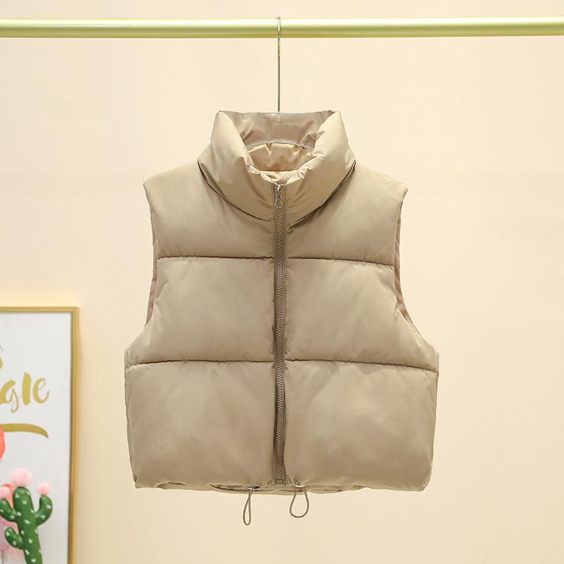 Women Autumn Winter Short Vest Stand Collar Warm Casual Elegant Sleeveless Coats Outdoor Quilted Travel Jackets Clothes