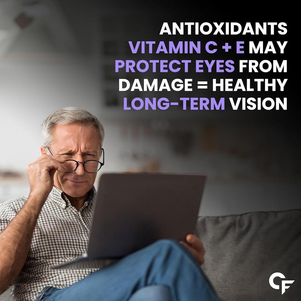 Carbamide Forte Eye Supplement Gummies 60 Pack | Lutein Zeaxanthin Astaxanthin Veg DHA for Clear Vision