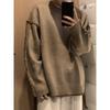 Winter Heavy Design Thick Pullover Sweater Men's Loose Retro Lazy Handmade Knitted Couple Top